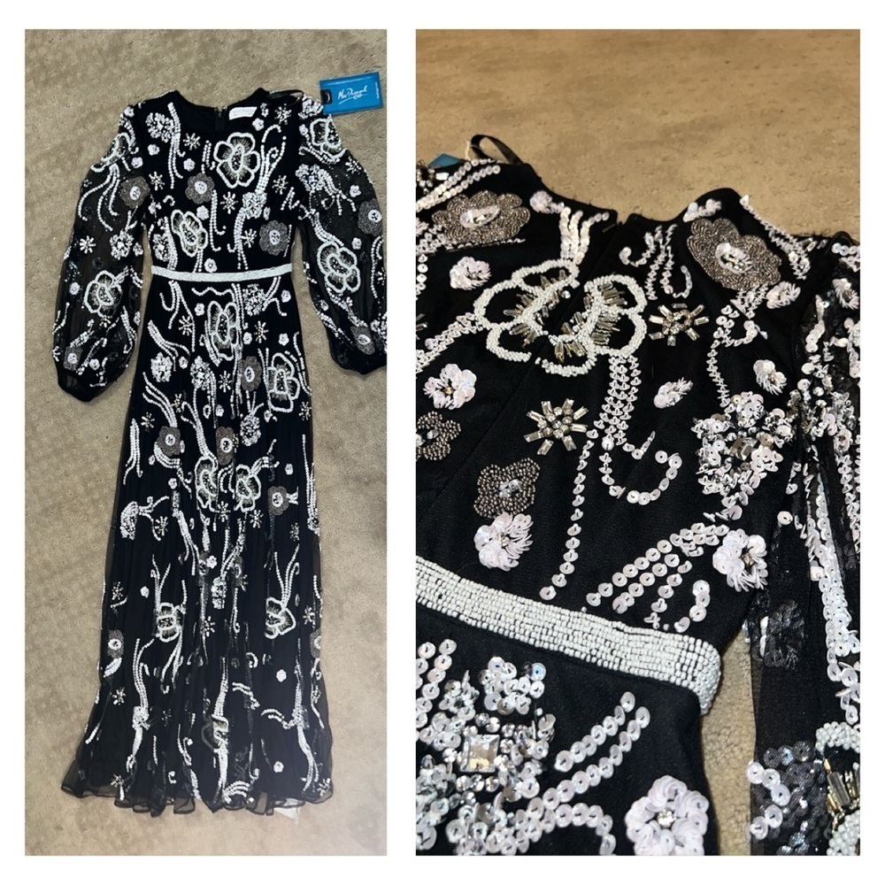 Mac Duggal 93935 NWT Bishop Sleeve Sequin Dress